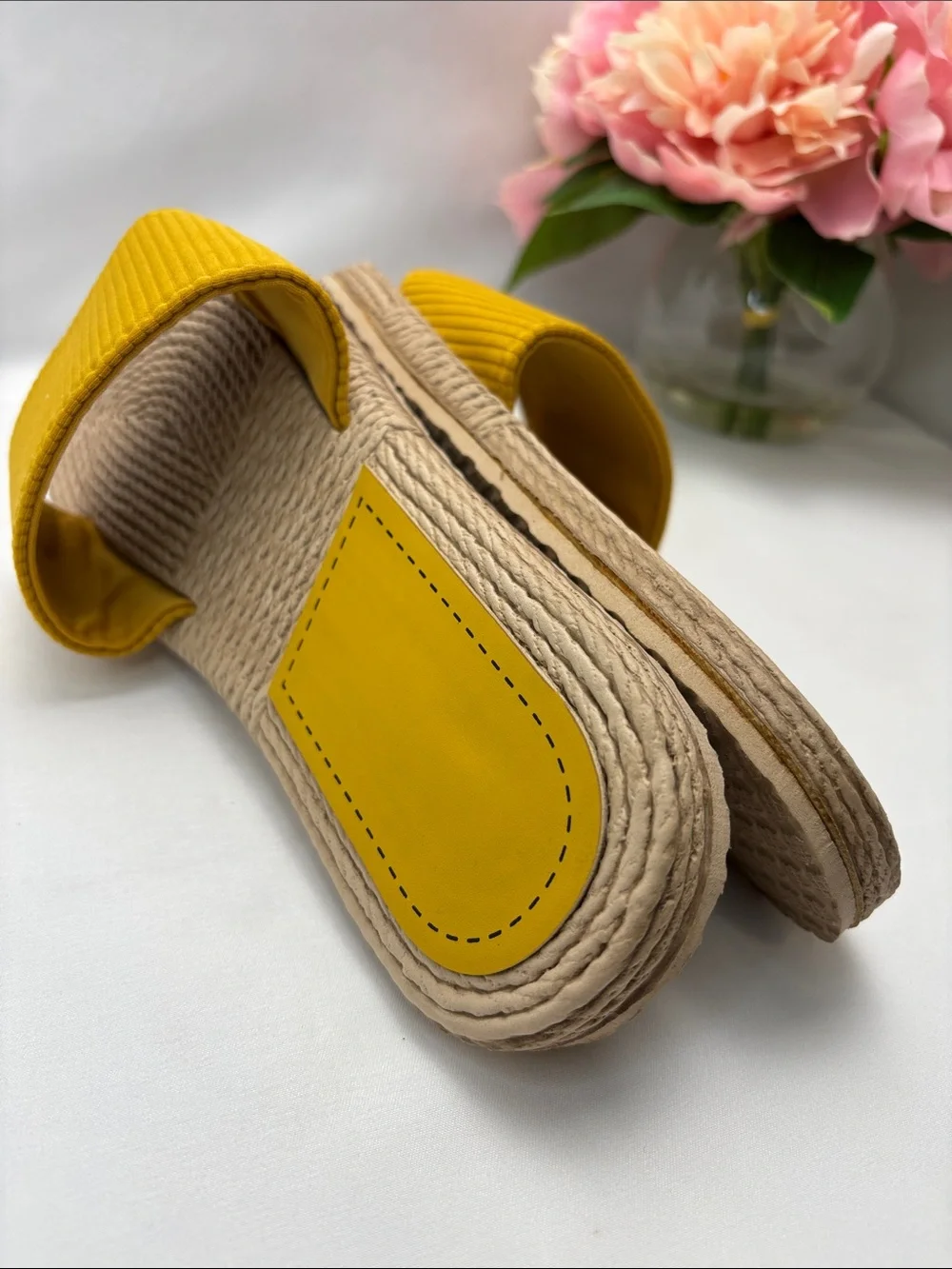 Fashion Women’s 7 Mustard Yellow Slide Sandals - Casual‎ Summer Slip-Ons